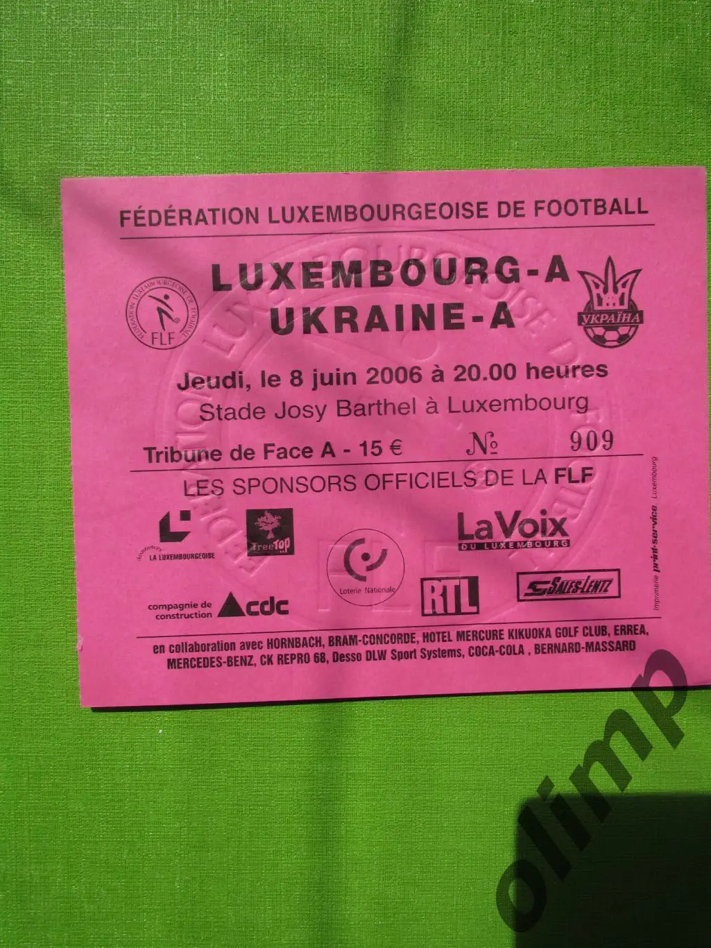 Билет Люксембург-Украина 08.06.2006 (малиновый)