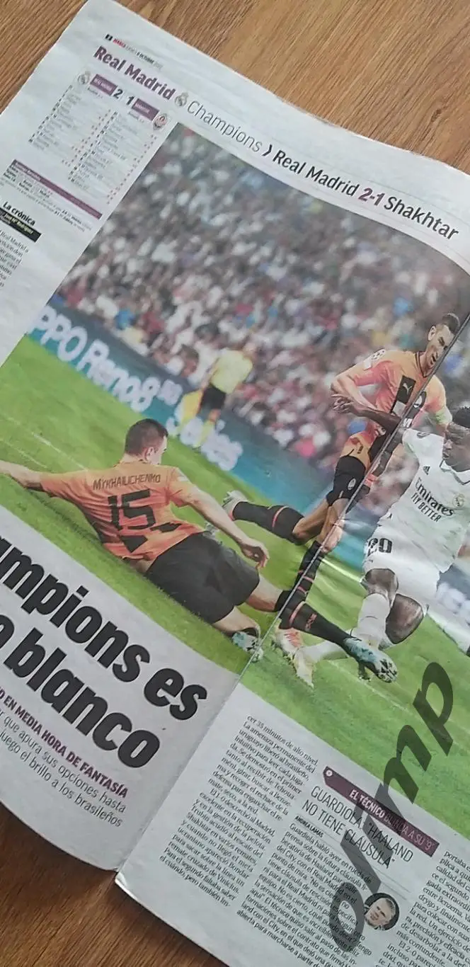 Реал Мадрид-Шахтер Донецк 06.10.2022 , газета MARCA 2