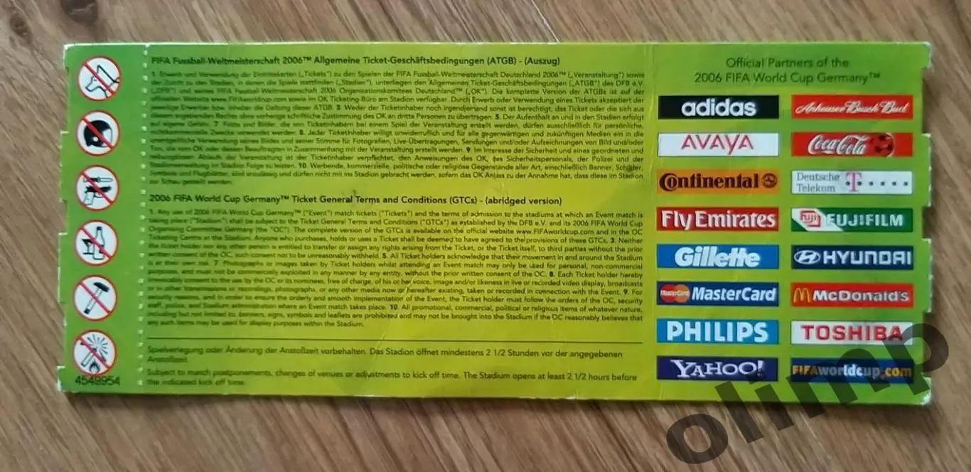 Билет Саудовская Аравия-Украина 19.06.2006 1