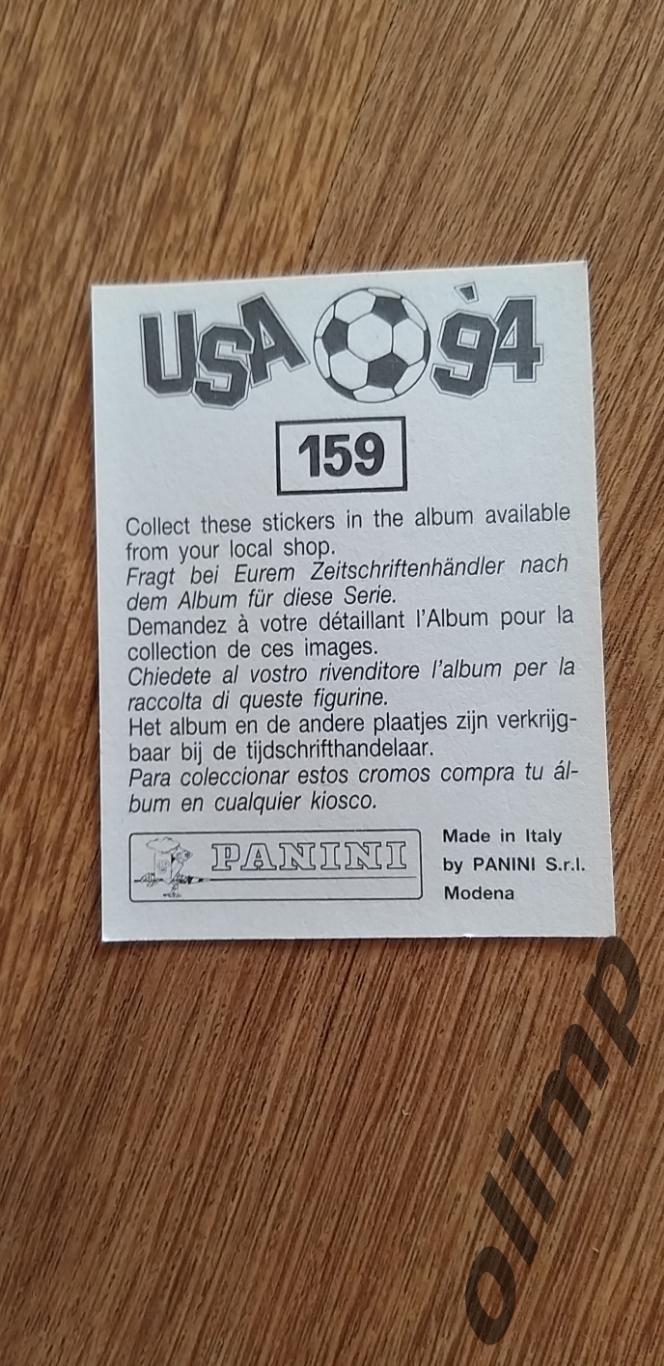 Наклейка Panini к Чемпионату мира 1994, №159 1