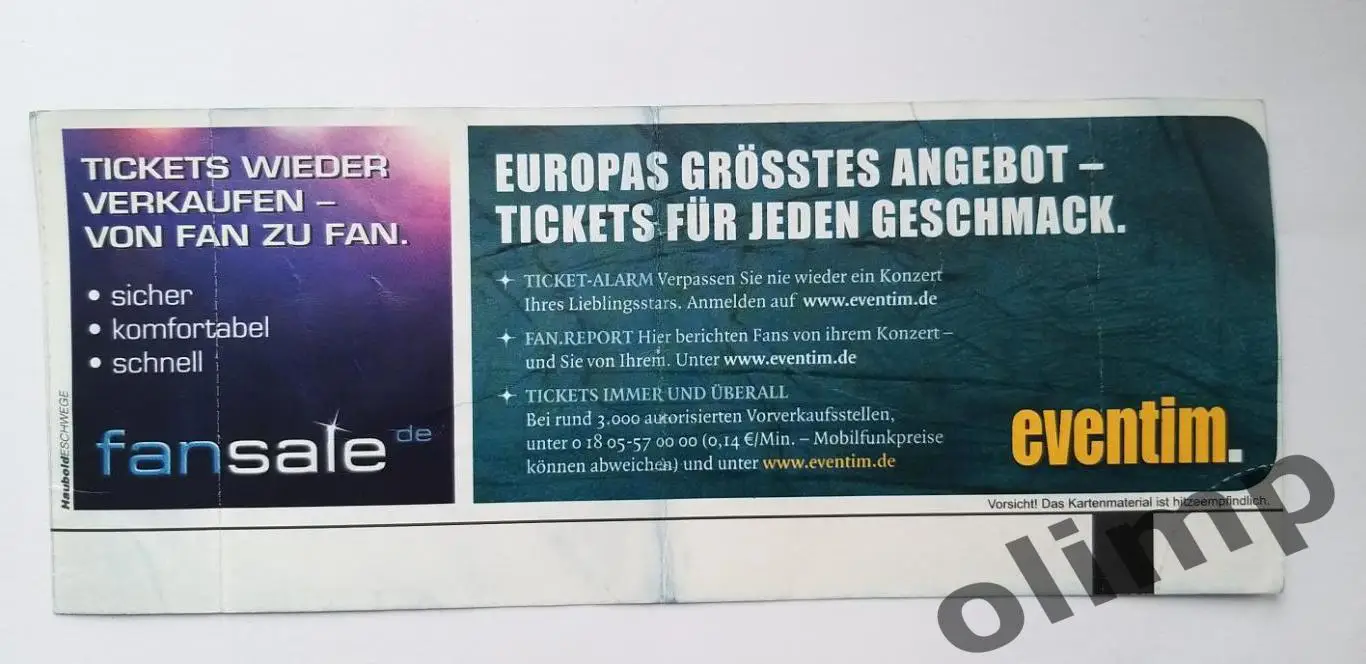 Билет Германия-Азербайджан 09.09.2009 1