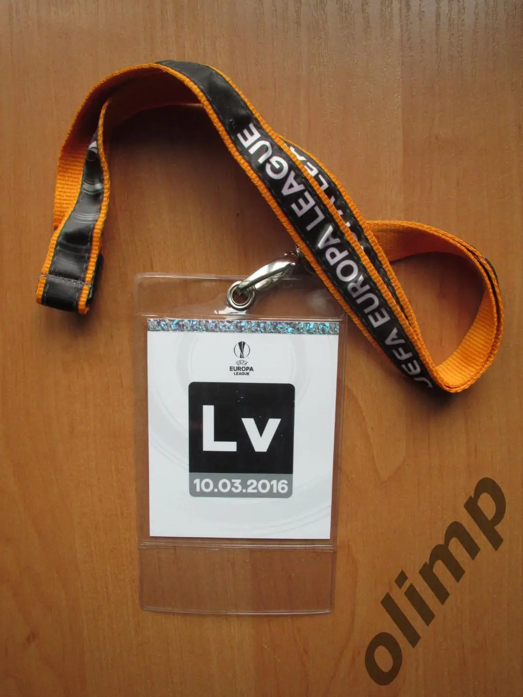 Билет (бэйдж) Шахтер Донецк-Андерлехт Брюссель 10.03.2016