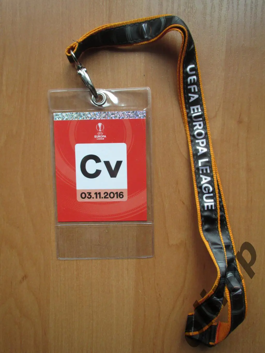 Билет (бэйдж) Гент-Шахтер Донецк 03.11.2016