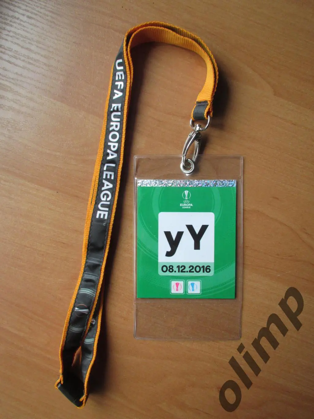 Билет (бэйдж) Брага-Шахтер Донецк 08.12.2016, №1