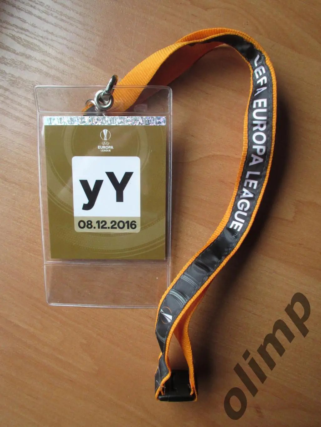 Билет (бэйдж) Брага-Шахтер Донецк 08.12.2016, №2