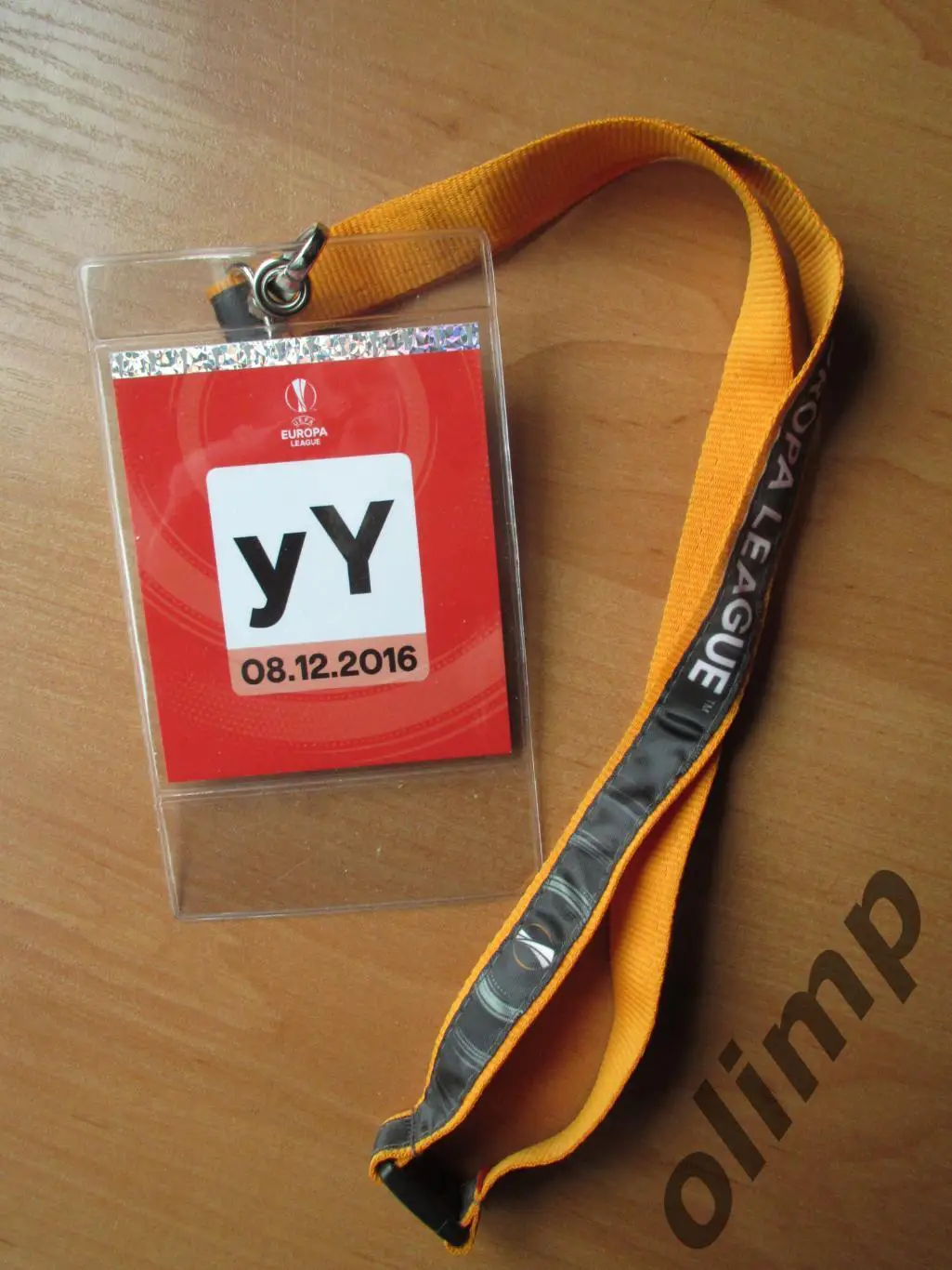 Билет (бэйдж) Брага-Шахтер Донецк 08.12.2016, №3