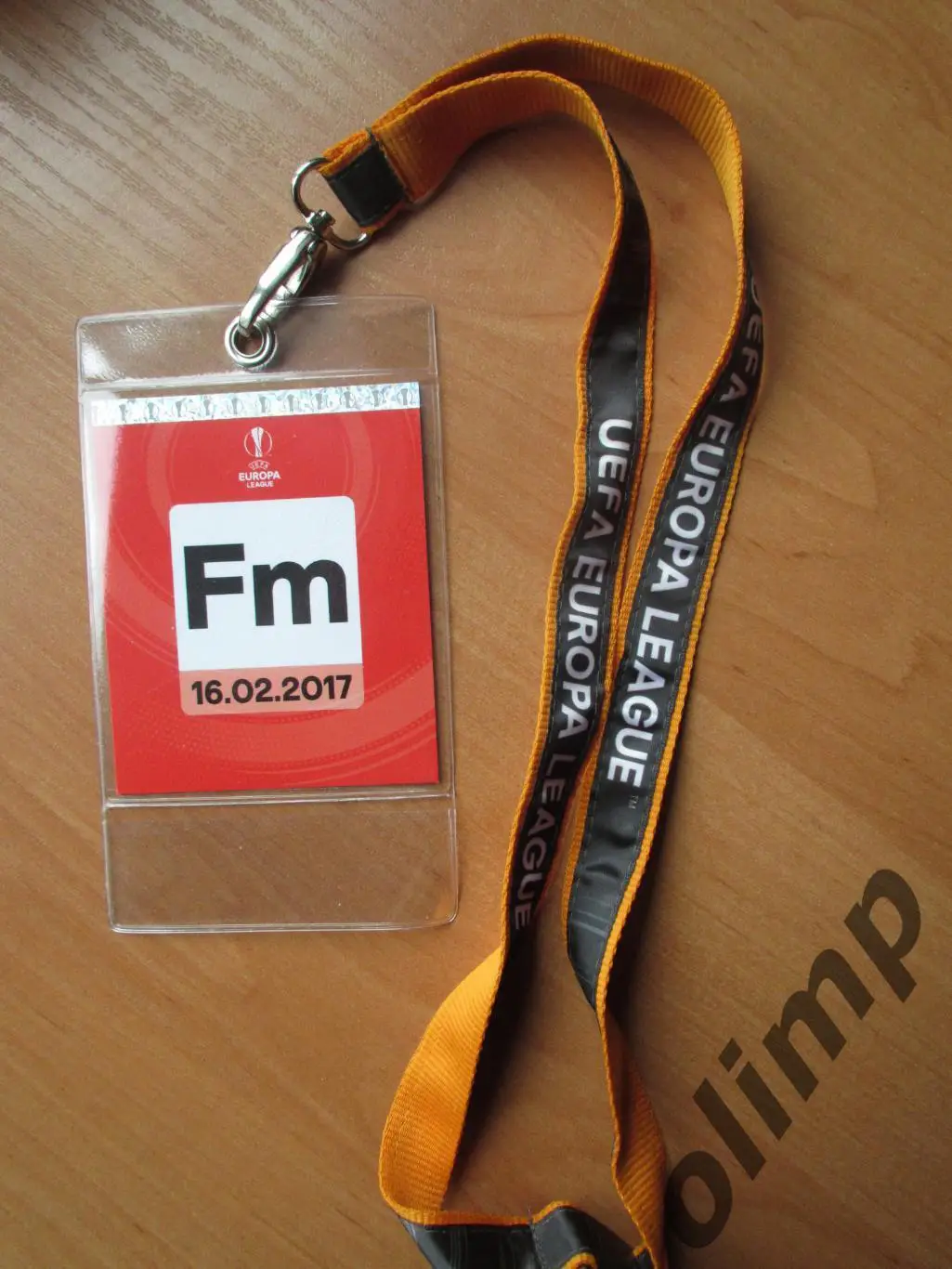 Билет (бэйдж) Сельта Виго-Шахтер Донецк 16.02.2017