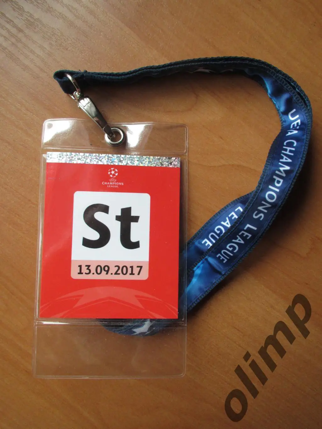 Билет (бэйдж) Шахтер Донецк-Наполи Неаполь 13.09.2017