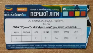 ПФК Сумы - Арсенал Белая Церковь 30.03.2013