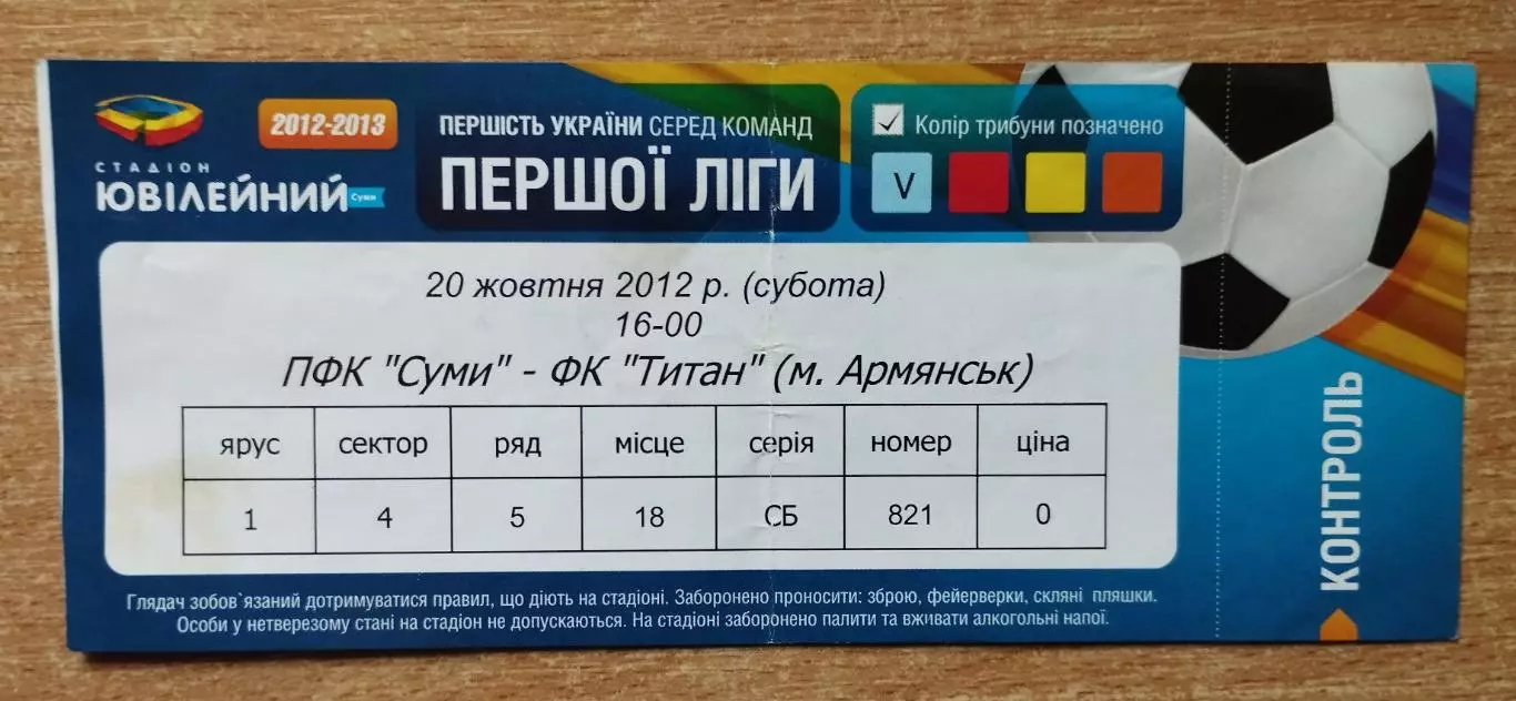 ПФК Сумы - Титан Армянск 20.10.2012