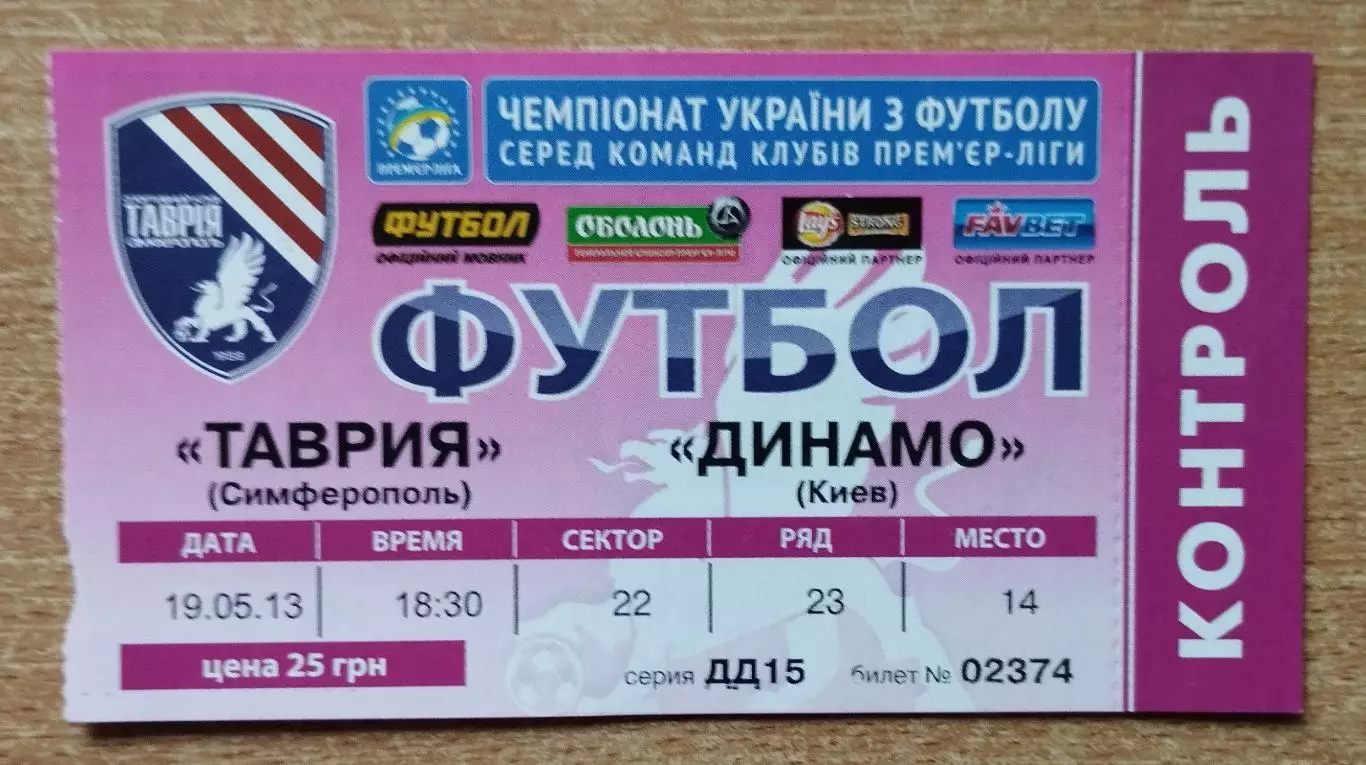 Таврия Симферополь - Динамо Киев 19.05.2013