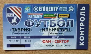 Таврия Симферополь - Иличёвец Мариуполь 2.12.2012