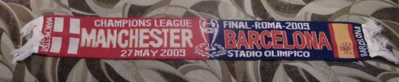 Шарф финала Лиги Чемпионов 2009 Манчестер Юнайтед Англия - Барселона