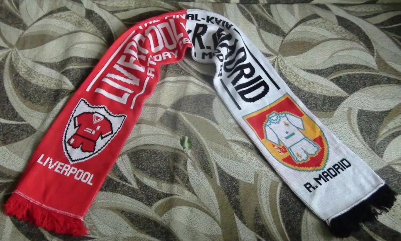 Шарф финала Лиги Чемпионов 2018, вид 1, Ливерпуль - Реал Мадрид