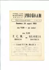 Чемпионат Румынии. FC Braila - Gloria Bistrita - 24.08.1980