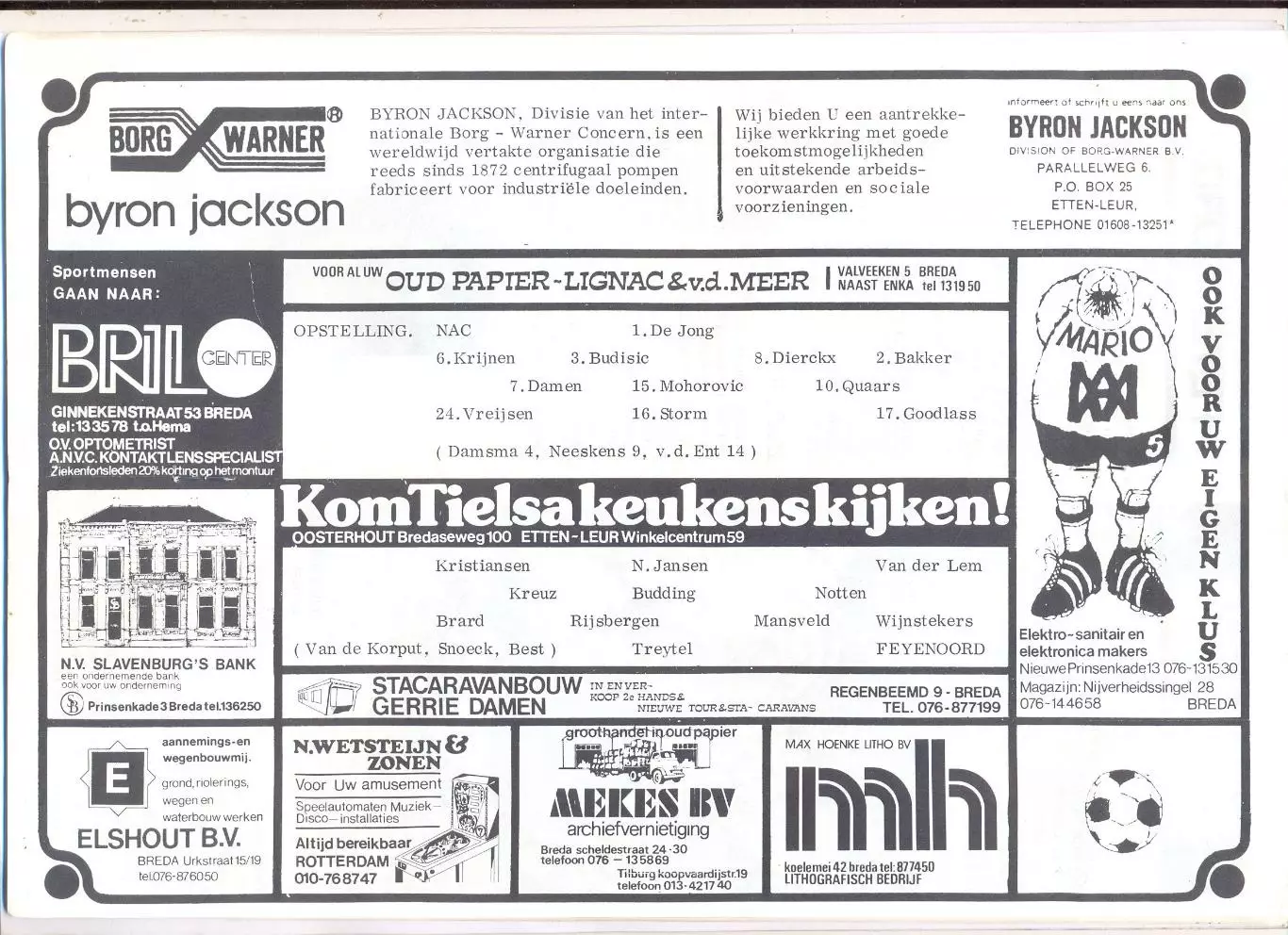 Чемпионат Нидерландов. NAC Breda - Feyenoord Rotterdam 04.03.1978 1