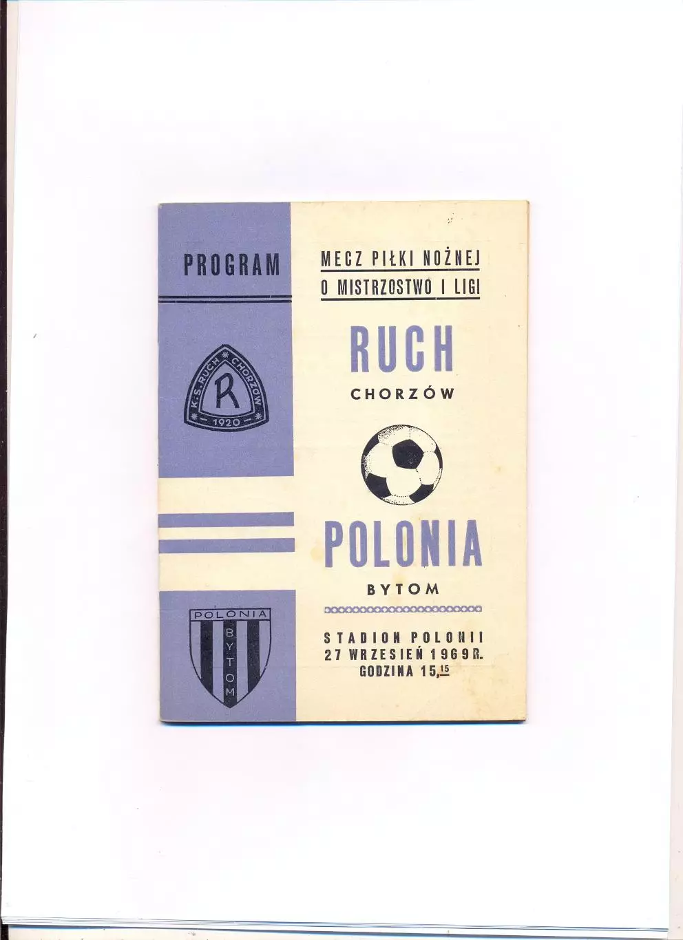 Чемпионат Польши. Polonia Bytom - Ruch Chorzow - 27.09.1969
