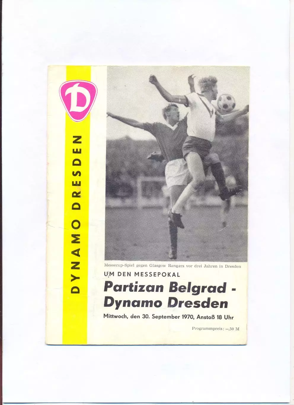 Динамо Дрезден, ГДР - Партизан Белград, Югославия 1970
