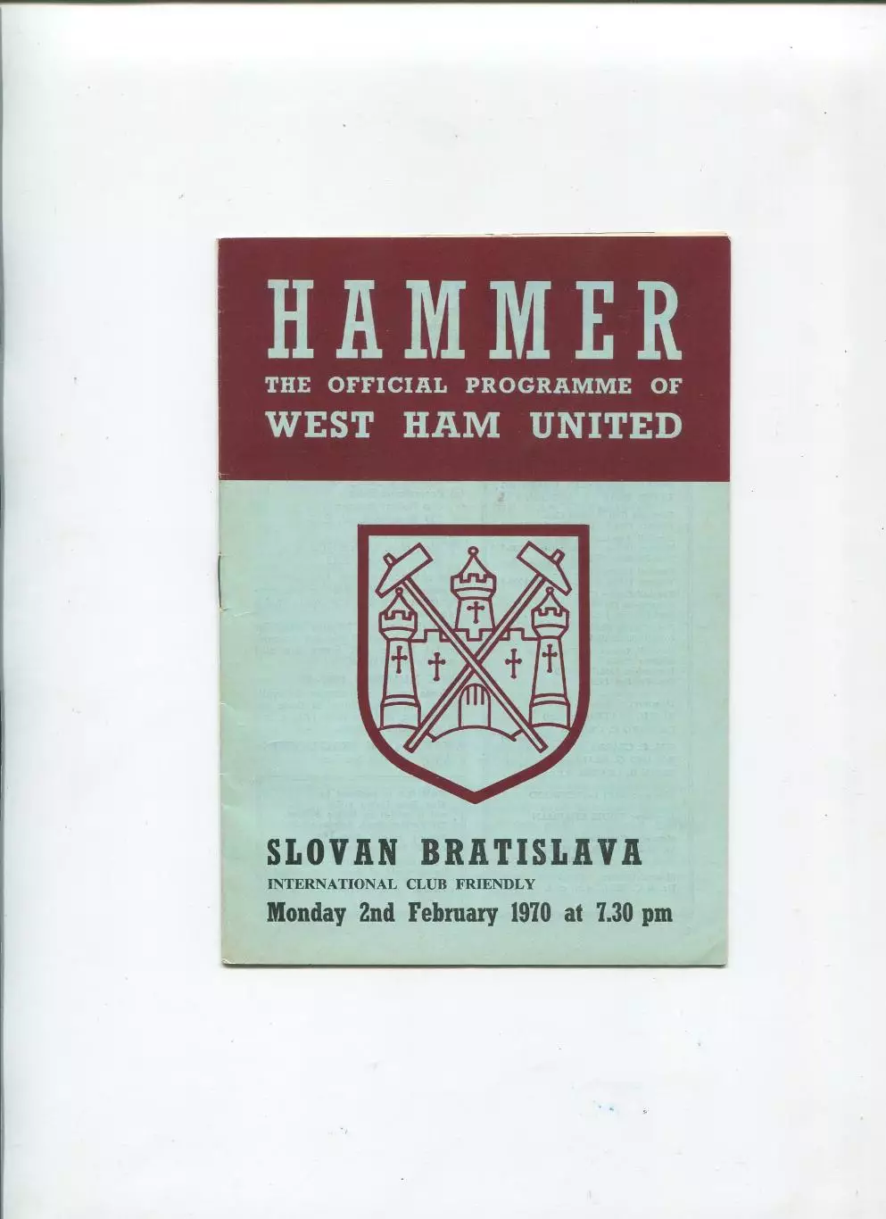 Вест Хэм Юнайтед Лондон, Англия - Слован Братислава, Чехословакия 1970