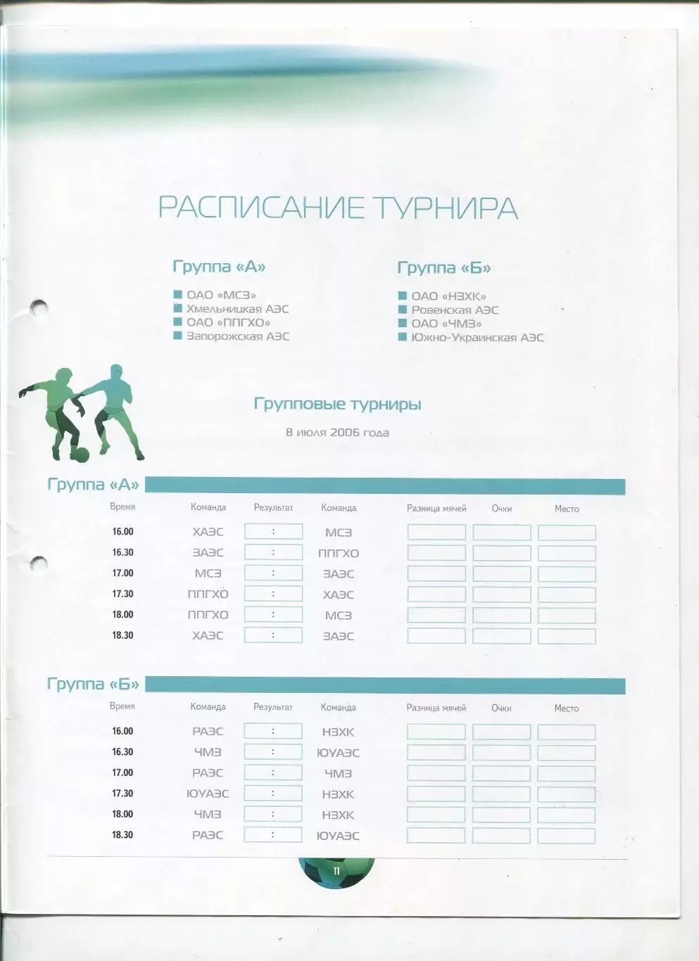 Турнир по мини-футболу на Кубок Энергоатом 2006, Новосибирск, участ. в описани 1