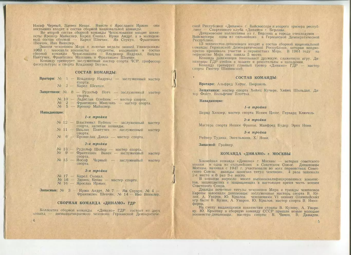 Международный турнир, Киев-1962, Динамо Москва, Динамо Новосибирск, ЧССР, ГДР 2