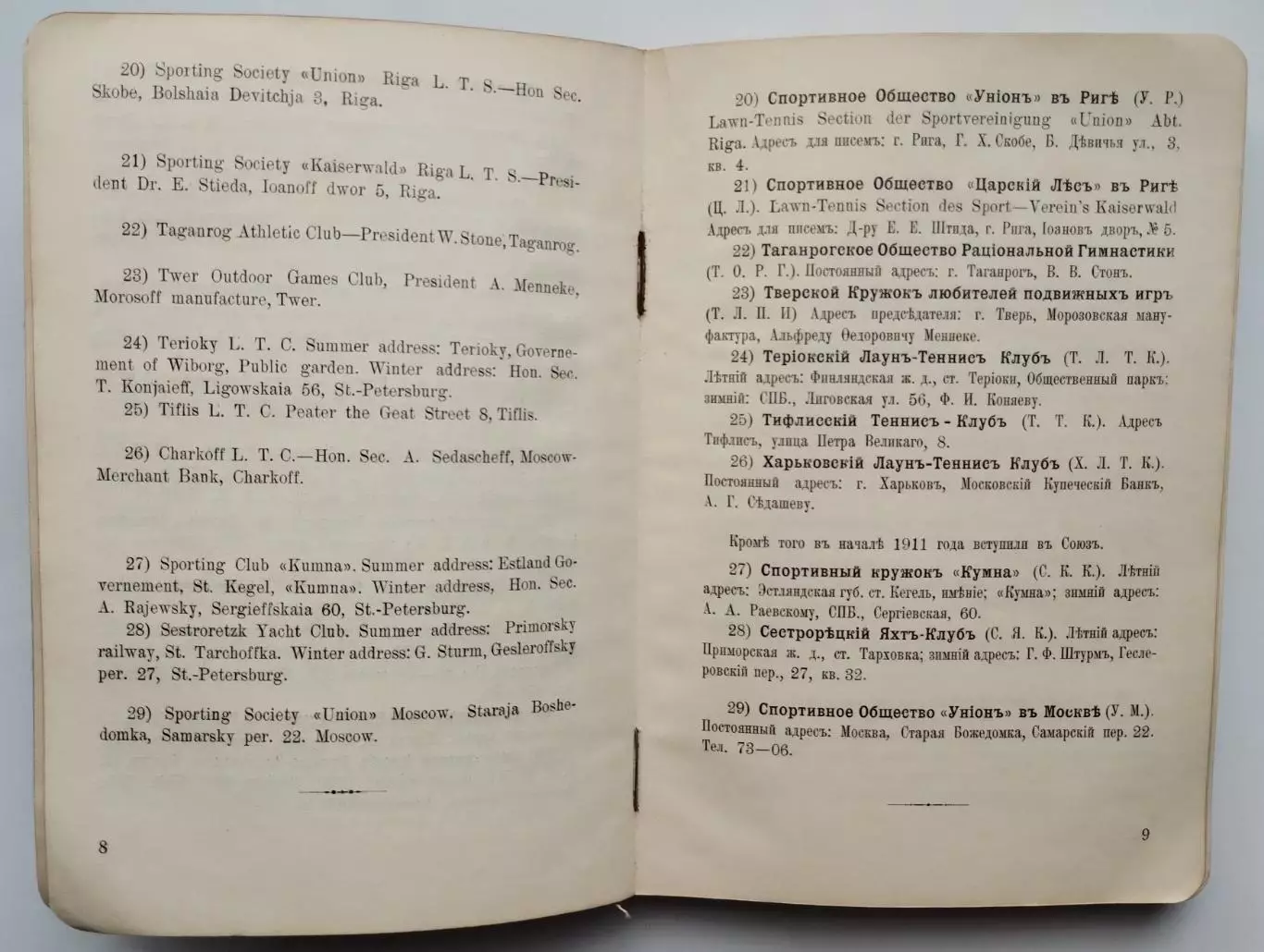 Ежегодник лаун-тенниса России 1910-1911, оригинал, 220 страниц 2