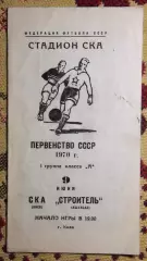 СКА Киев - Строитель Ашхабад 1970
