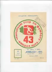 Кривбасс Кривой Рог - СКА Киев 1980