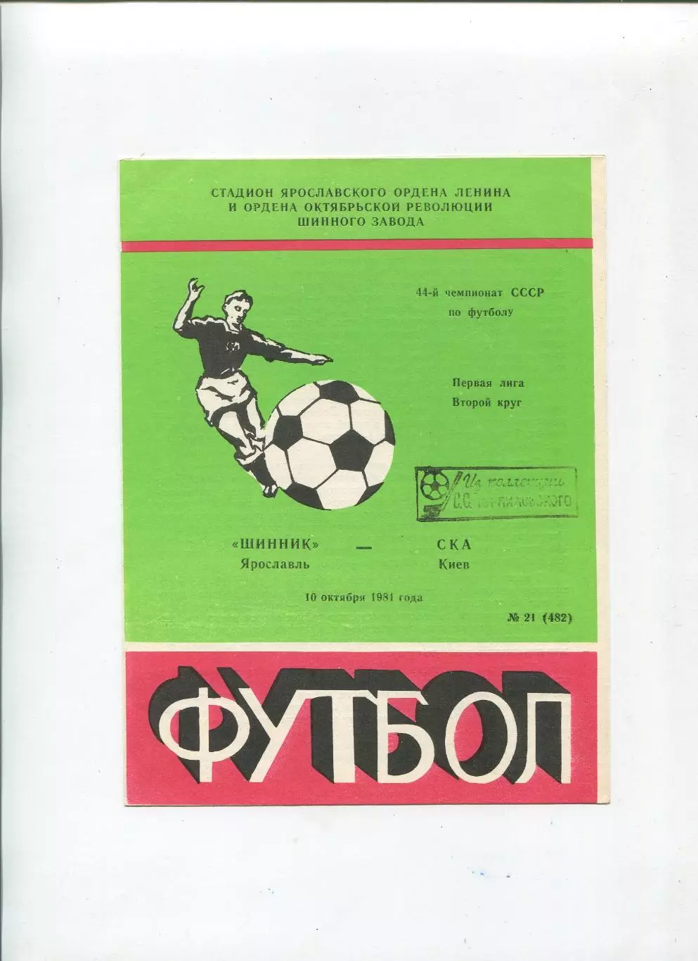 Шинник Ярославль - СКА Киев 1981