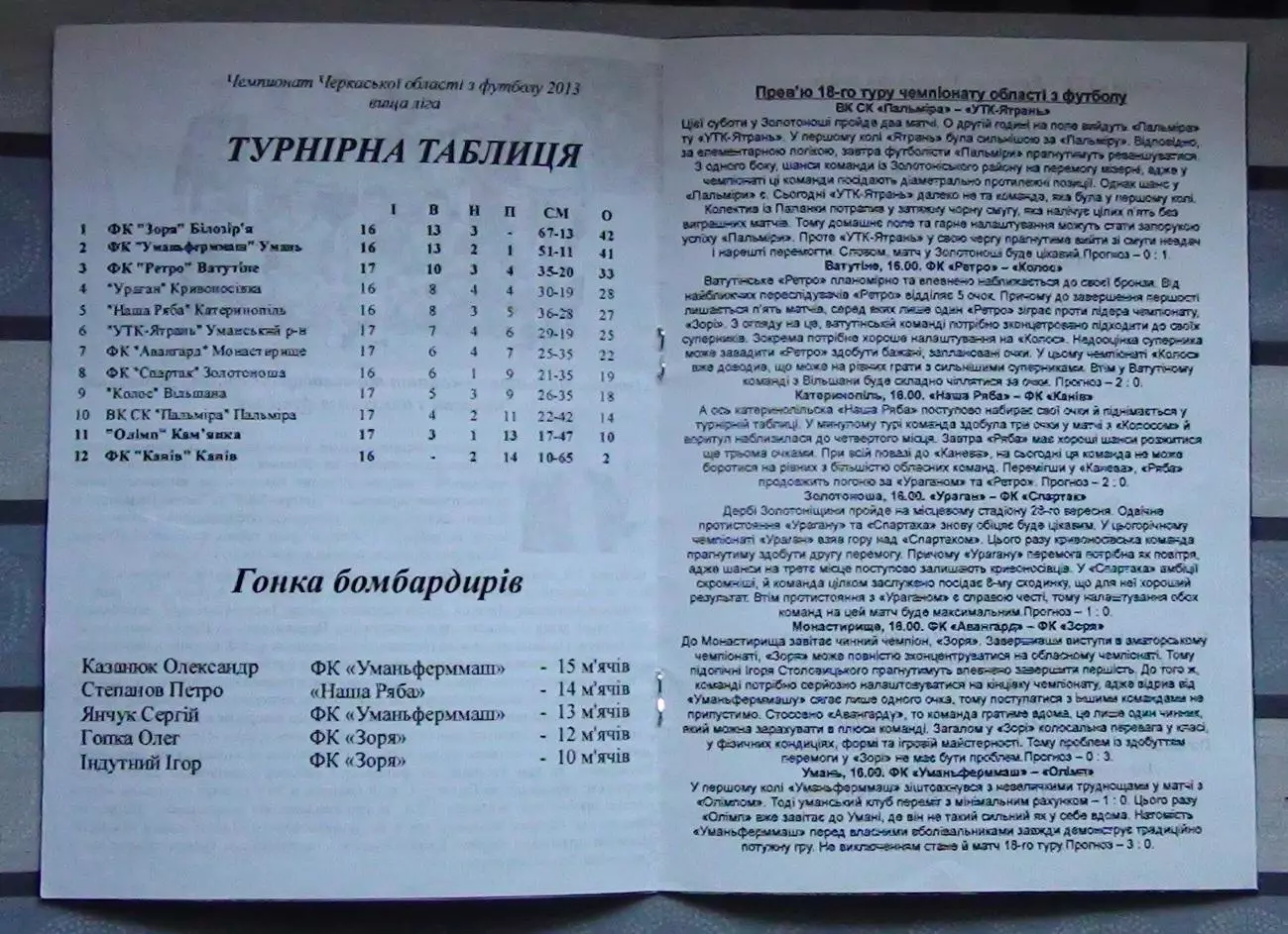 Пальмира, Золотоношский р-н - УТК-Ятрань, Уманский р-н 1