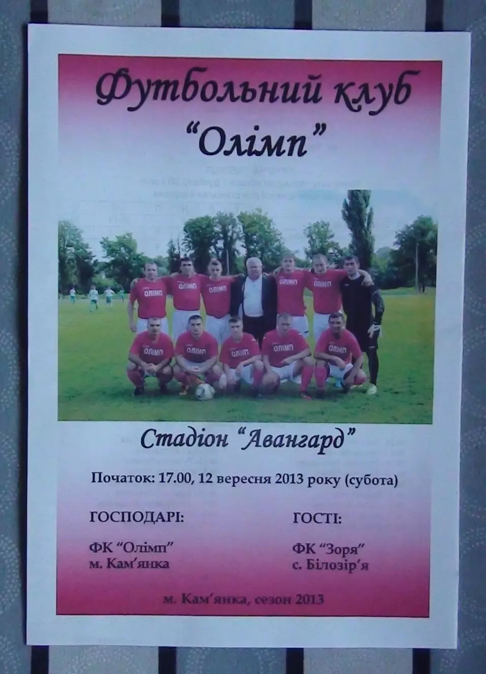 Олимп Камянка - Заря Билозирья 2013