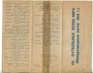 Буклет На футбольных полях мира, Тбилиси 1946, тираж 5000