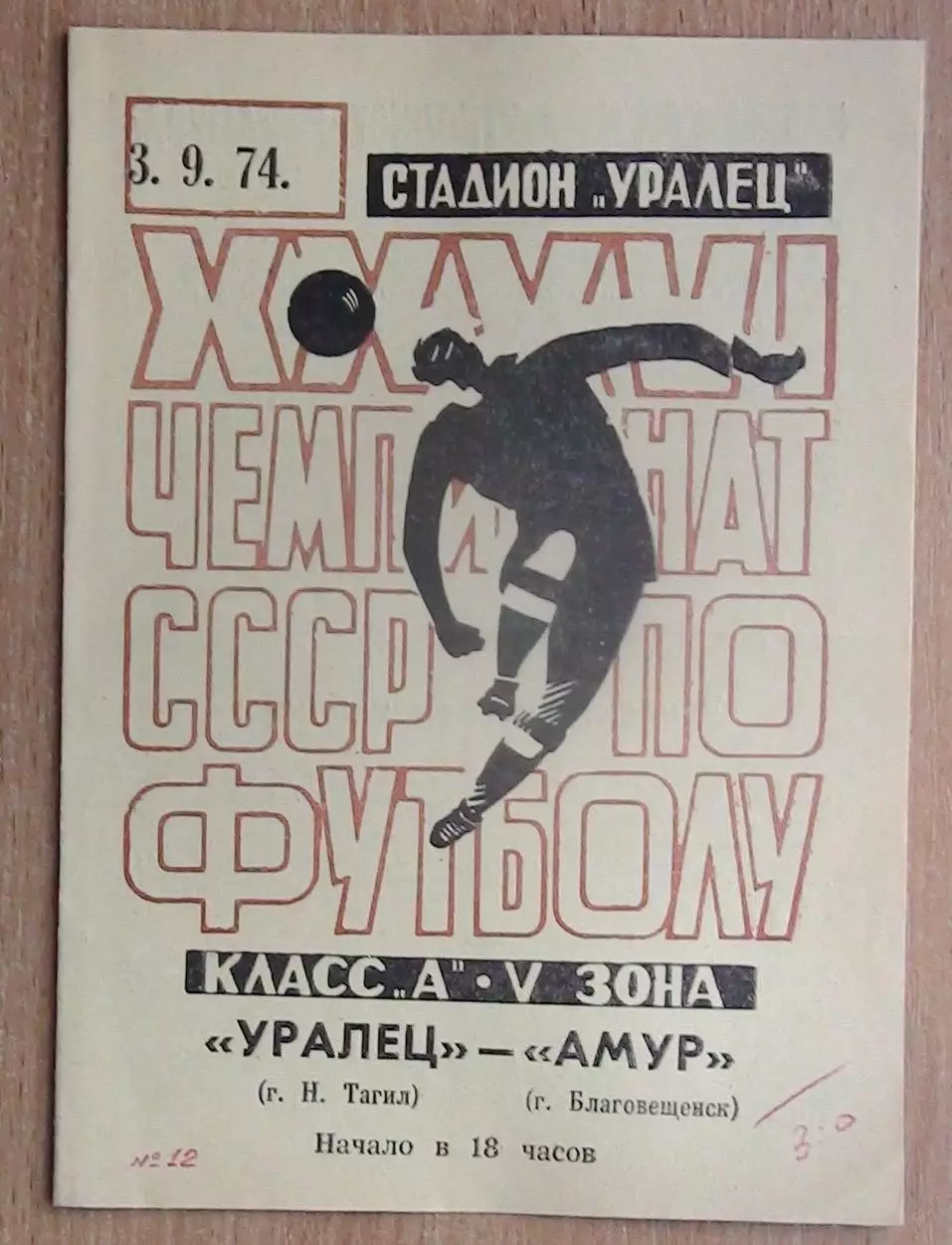 Уралец Нижний Тагил - Амур Благовещенск 1974