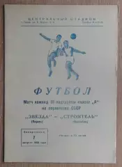 Звезда Пермь - Строитель Ашхабад 1966