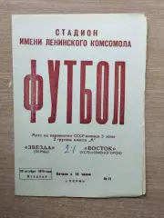 Звезда Пермь - Восток Усть-Каменогорск 1970