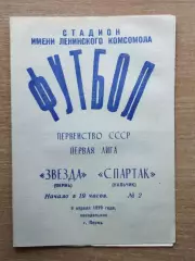 Звезда Пермь - Спартак Нальчик 1979