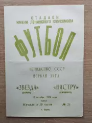 Звезда Пермь - Нистру Кишинёв 1979