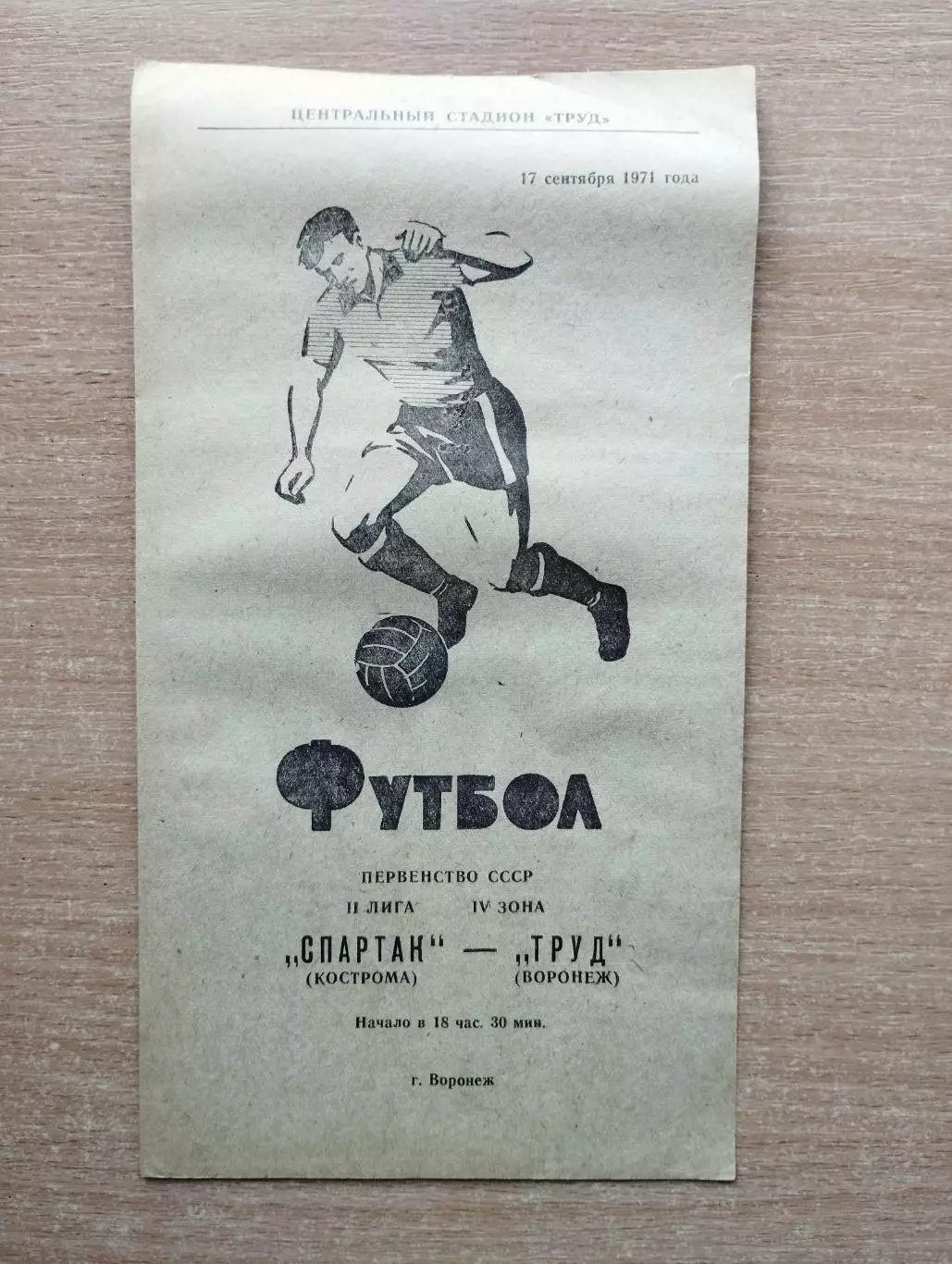 Труд Воронеж - Спартак Кострома 1971