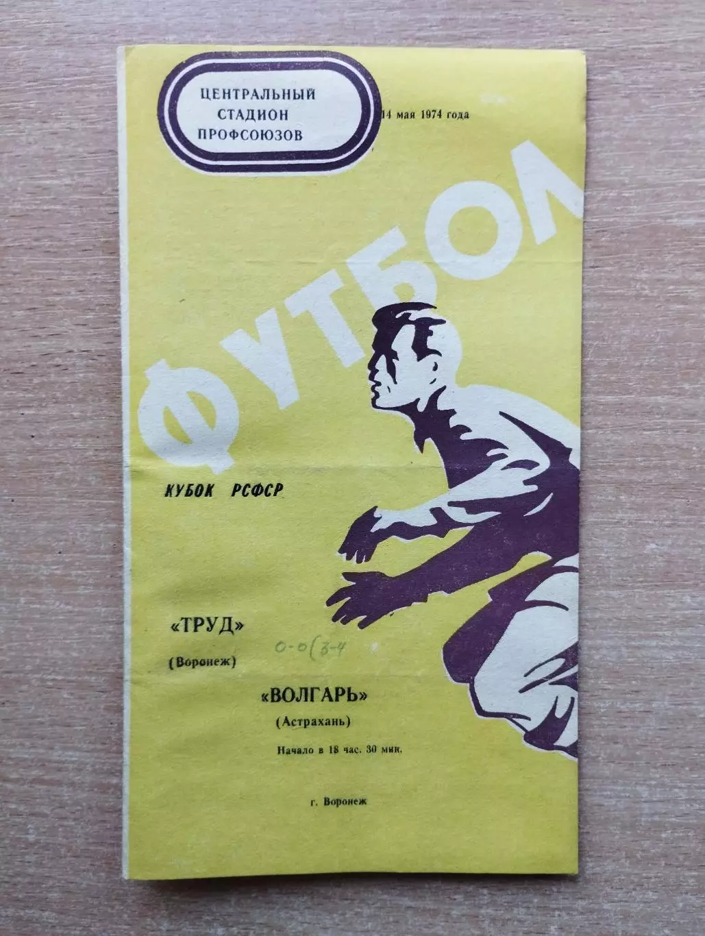 Труд Воронеж - Волгарь Астрахань 1974, кубок