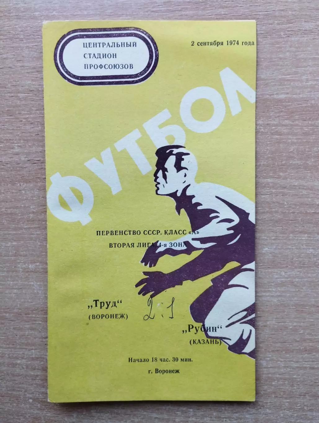 Труд Воронеж - Рубин Казань 1974
