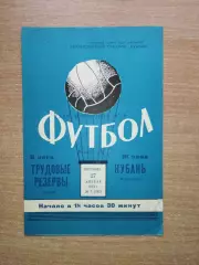 Кубань Краснодар - Трудовые Резервы Курск 1973