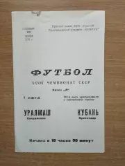 Кубань Краснодар - Уралмаш Свердловск 1974
