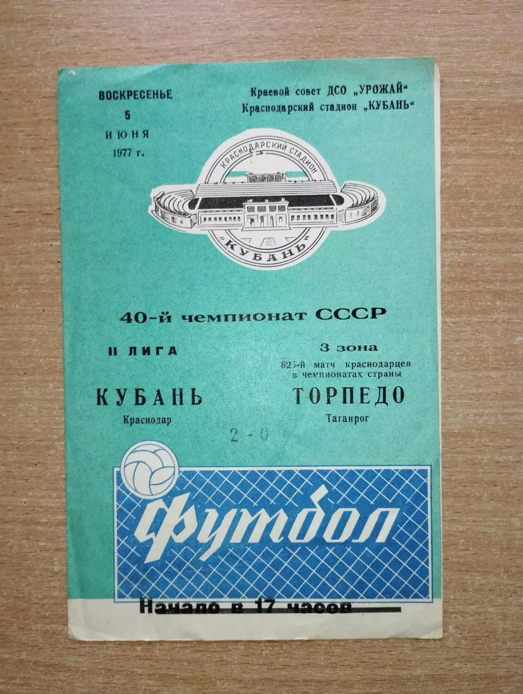 Кубань Краснодар - Торпедо Таганрог 1977