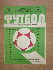 Текстильщик Иваново - Москвич Москва 1981