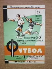 Крылья Советов Куйбышев - Строитель Ашхабад 1970