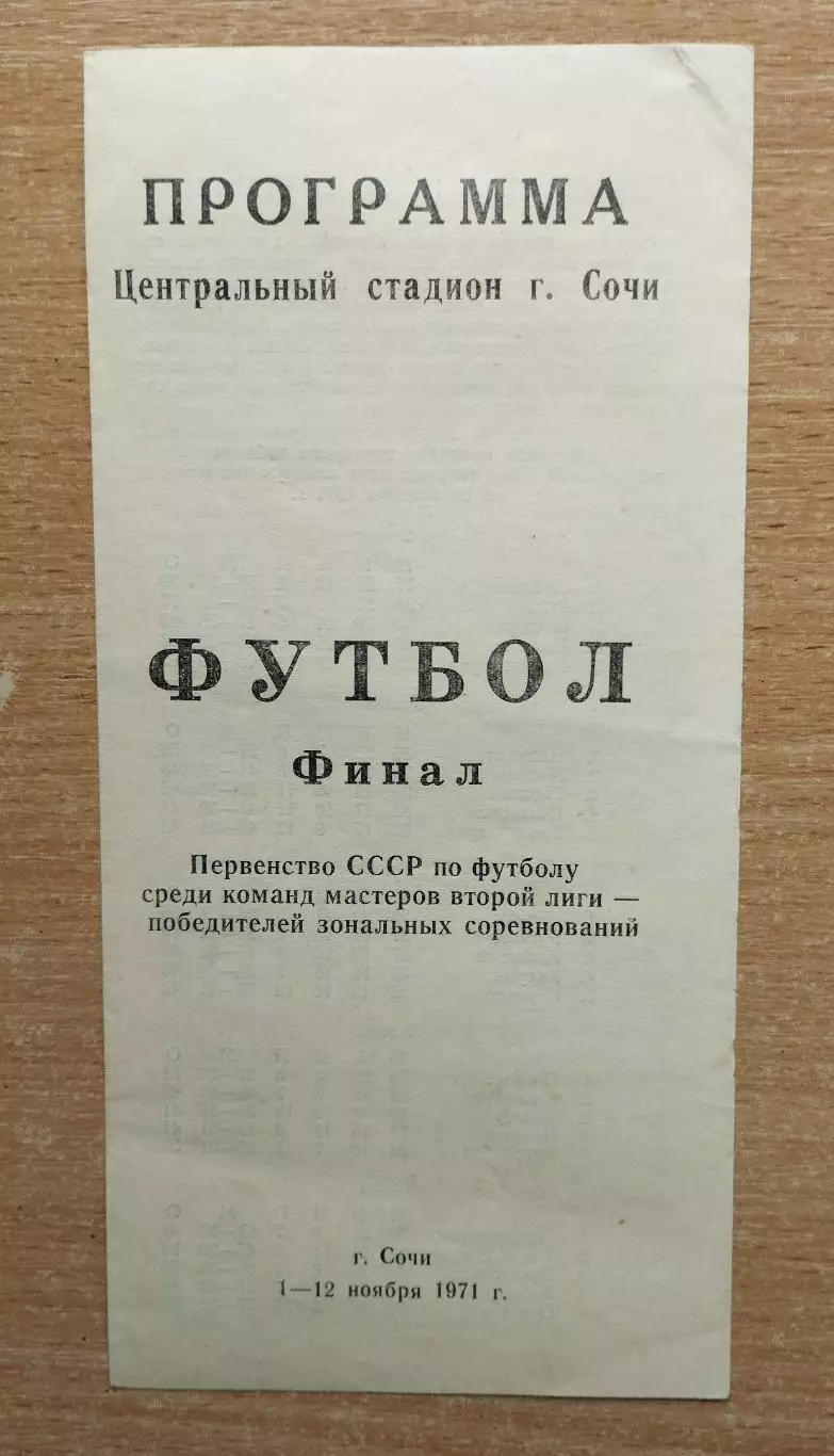 Финал победителей зон 2-й лиги, Сочи 1971, участники на втором фото*