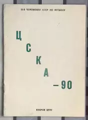 Календарь-справочник. Москва (ЦСКА) 1990 (2-й круг)