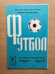 Торпедо Москва - Нефтчи Баку 1972, тираж 4000*