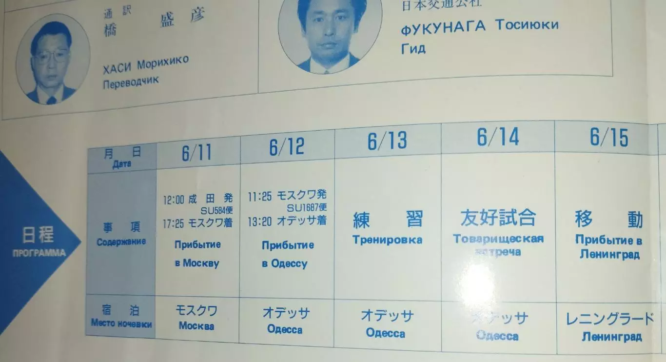 Зенит Ленинград/Торпедо/Черноморец-Йокогама, Япония 1987, вид японской делегации 1