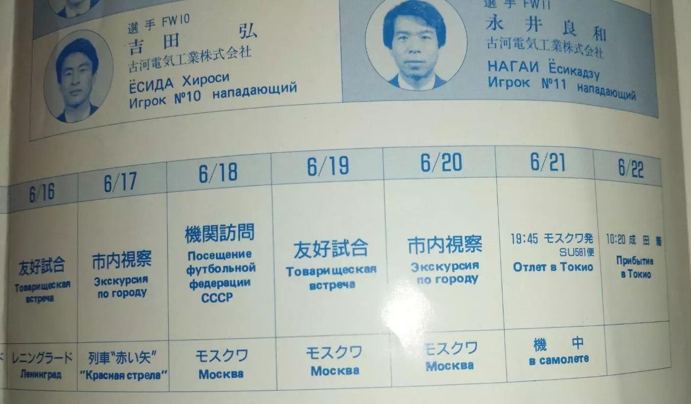 Зенит Ленинград/Торпедо/Черноморец-Йокогама, Япония 1987, вид японской делегации 2